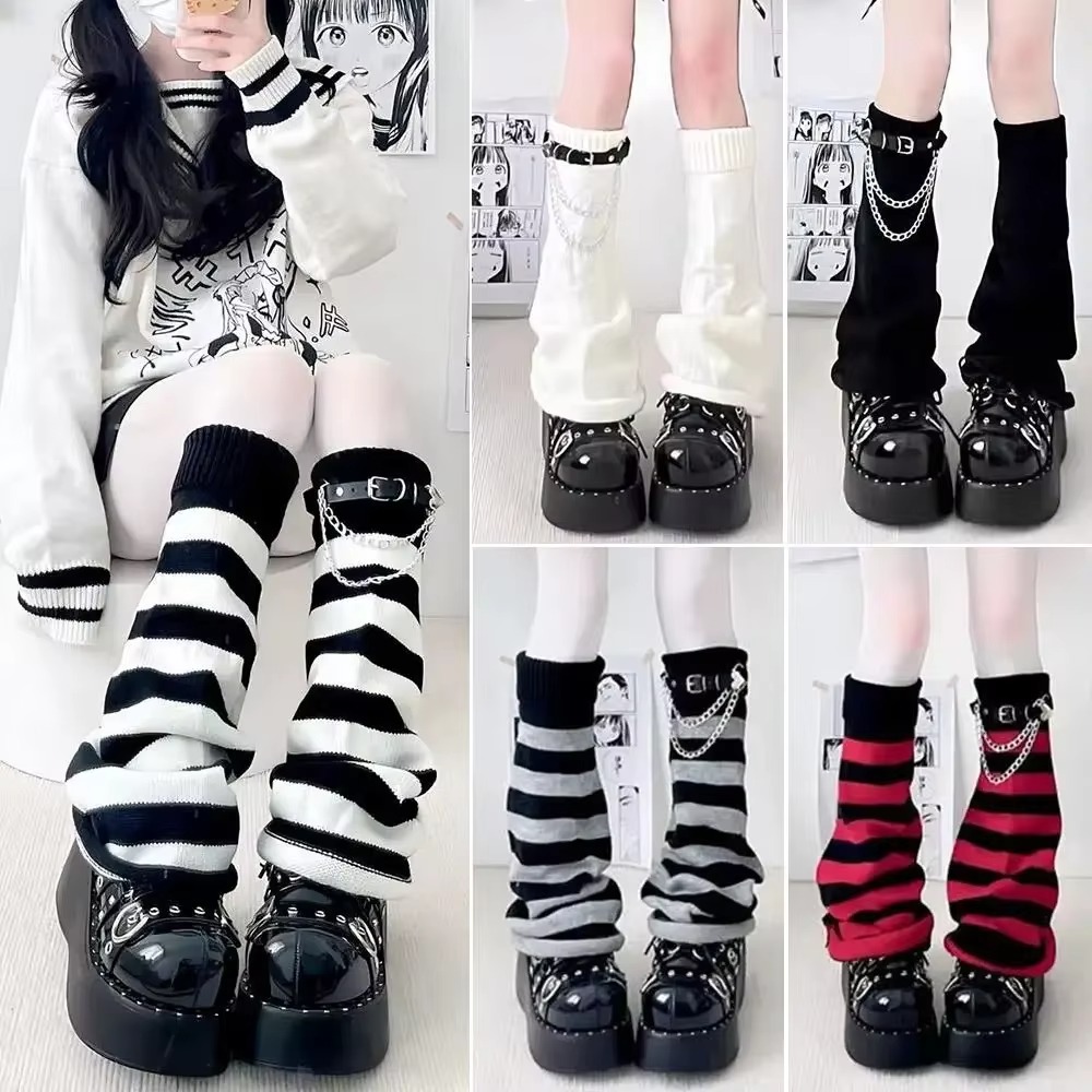 Boot Sock Slouchy - Meias de Bota Góticas Harajuku de