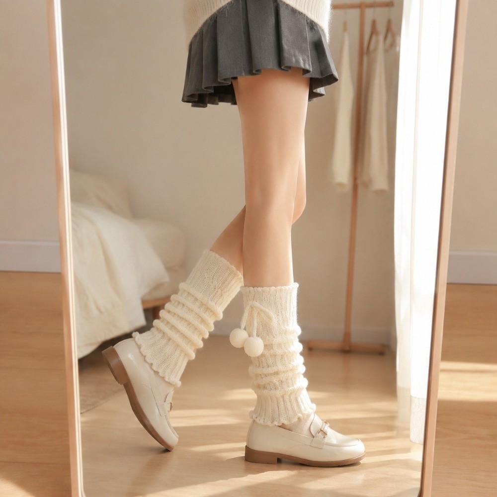 Polainas de Tricô com Padrão T - Boot Sock Slouchy avaliação e preço